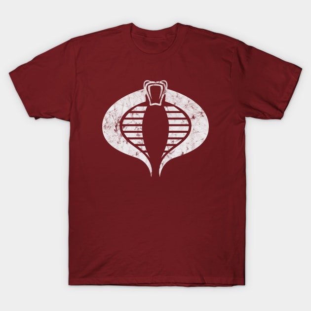 Distressed Chrome Cobra Snake T-Shirt by Hanzo